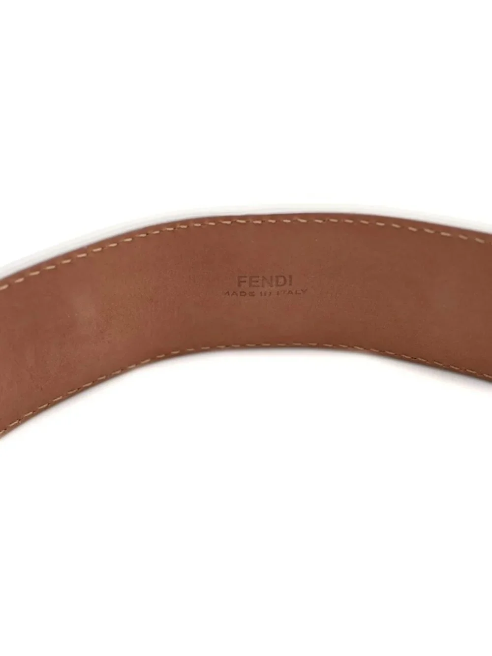 Fendi Studd Belt Studded Leather White